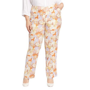 NYDJ pants Marilyn Straight floral linen size 16W